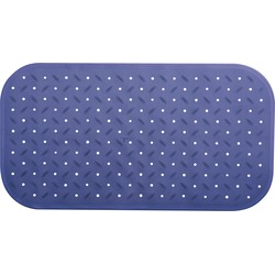 MSV Douche/bad anti-slip mat badkamer - rubber - blauw - 36 x 65 cm - Badmatjes