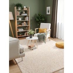 Elle Decoration - Rocco Wol lookvloerkleed - Creme - 80x240 cm