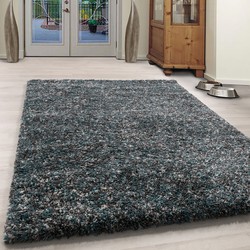 Tapijtenloods Rainbow Soft Shaggy Hoogpolig Vloerkleed Blauw- 140x200 CM