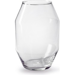 Jodeco Bloemenvaas Diamant - helder transparant - glas - D17 x H25 cm - diamant vorm vaas - Vazen