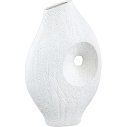 PTMD Fabiol White ceramic organic pot with hole