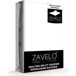 Zavelo Molton Split-Topper Hoeslaken (100% Katoen)-Lits-jumeaux (180x210 cm)