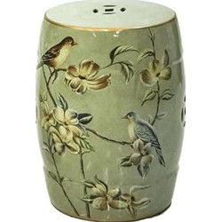 Fine Asianliving Keramische Kruk Sage Vogels Handgemaakt - Rowena