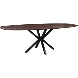 Eettafel Bruin Ovaal Mangohout - 240cm - Tafel Lissabon - Giga Meubel