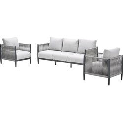 Diamo loungeset - 3-delig - carbon black - grey sand - valley sand