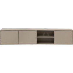 Tv-Meubel Taupe Mangohout - 3-Deurs - 200x30x40cm - Loiza