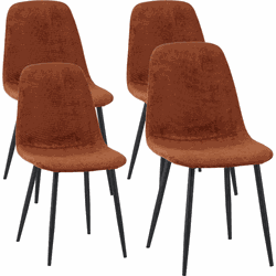 Set van 4 Scandinavische Eetkamerstoelen Terra Chenille Stof Swift - Zonder Armleuningen