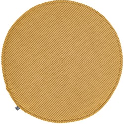 Kave Home - Sora rond stoelkussen corduroy mosterd Ø 35 cm