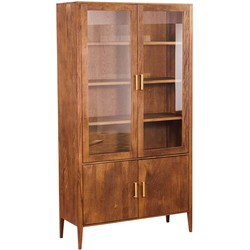 Tower living Belvedere Vitrine cabinet 2 wooden & 2  glass drs. - 120x45x220