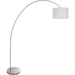 Mexlite - vloerlamp - Solva - staal - metaal stof - losse armatuur - E27 - 7977ST