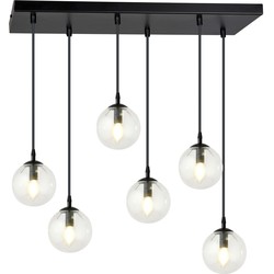 moderne hanglamp Fabbri Zwart 6-lichts