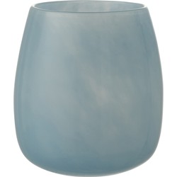 J-line - Vaas Rond Glas Blauw Medium - 17.5x17.5x20cm