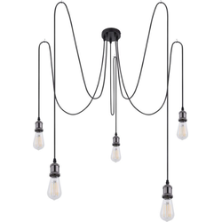 Industriële hanglamp Oliver - L:200cm - E27 - Metaal - Zwart