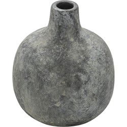 Clayre & Eef Vaas  9 cm Grijs Keramiek Rond Decoratie vaas