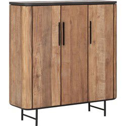 DTP Home Cupboard Soho low, 3 doors,130x120x40 cm, recycled teakwood and mortex