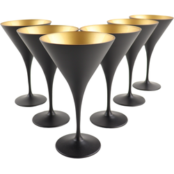 OTIX Martini Glazen - Set van 6 - Cocktailglazen - 230ml - Zwart