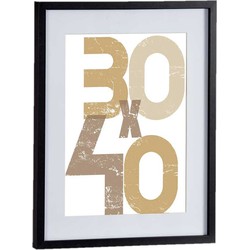 Houten fotolijst - zwart - 40 x 50 cm - met passe-partout - Fotolijsten