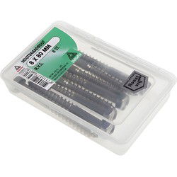 Houtdraadbout 8x40mm rvs 12st