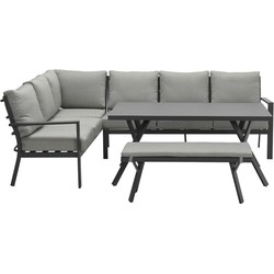 Garden Impressions Senja lounge dining set 4-delig links - donker grijs