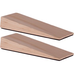 Deltafix Deurwig - 2x - hout - anti-slip - 12 x 2 cm - deurstopper - Deurstoppers