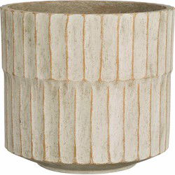 Mica Decorations Bloempot Apiro - 24.5x24.5x22 cm - cement - Gebroken Wit