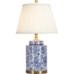 Fine Asianliving Oosterse Tafellamp Porselein Blauw Wit Art