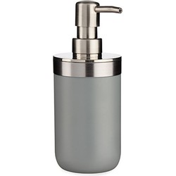 Zeeppompje/dispenser roestvrij metaal grijs/zilver 350 ml met formaat 9 x 8 x 17 cm - Zeeppompjes