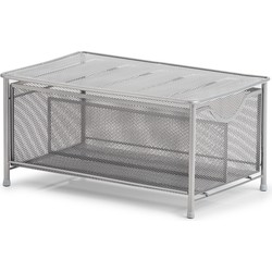 Zeller keuken/keukenkast organizer uitschuifbaar - zilver - 26 x 41 x 20 cm - metaal - Keukenkastorganizer