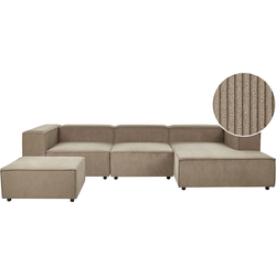 Beliani APRICA - Modulaire Sofa-Bruin-Corduroy