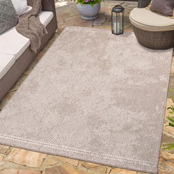 Tapijtenloods Duo Binnen en Buiten Vloerkleed Dubbelzijdig Outdoor Laagpolig Tapijt Beige- 120x170 CM