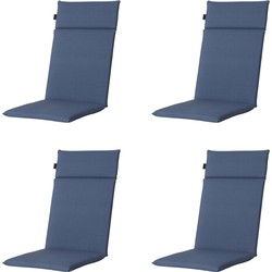 Madison -  Tuinstoelkussen Hoge Rug Panama safier blue - Ca. 120x50 cm - Set van 4