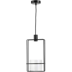 Mica Decorations vogue hanglamp zwart maat in cm: 21 x 15 x 150 E27 fitting - Zwart