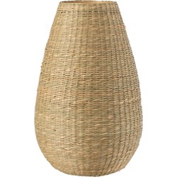 J-line - Vaas Large Decoratief Zeegras/bamboe Naturel - 25x25x46cm