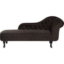 NIMES - Chaise longue - Donkerbruin - Rechterzijde - Fluweel