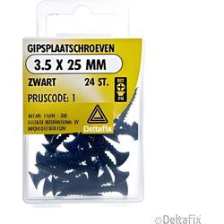 Gipsplaatschr. 3,5x25mm zwt 24st
