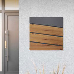 Brievenbus met krantenvak 37x36,5x11 cm antraciet/houtlook staal ML design