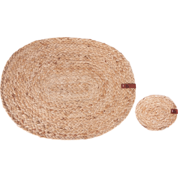 Beliani BUSHYLARK - Placemats en onderzetters-Natuurlijk-Jute