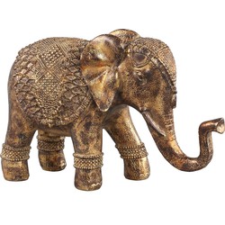 PTMD Sergio goudkleurig decoratie beeld polyresin olifant - 36x12x23