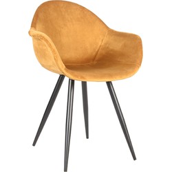 LABEL51 Eetkamerstoel Forli - Oker - Fluweel - Black Frame