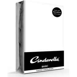 Cinderella Topper Hoeslaken Basic Percaline White-180 x 200 cm