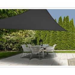 Schaduwdoek/zonnescherm driehoek antraciet 3 meter inclusief ophangaccessoires - Schaduwdoeken