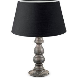 Home sweet home tafellamp Banjo vintage bruin & lampenkap Largo - zwart