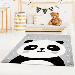 Tapijtenloods Vloerkleed Bubble Kids Panda Grijs- 80x150 CM