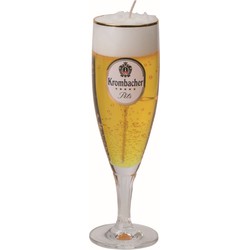 Bierglas gadget/kado Bierkaars - Duits bier - H20 cm - Vaderdag/verjaardag - figuurkaarsen