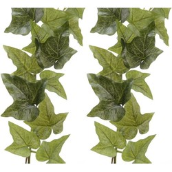 2x Groene Hedera Helix klimop hangplant kunstplanten 180 cm - Kunstplanten
