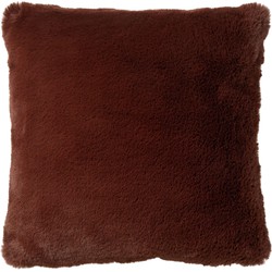 Dutch Decor ZAYA - Sierkussen 45x45 cm - bontlook - effen kleur - Rocky Road - bruin - Dutch Decor
