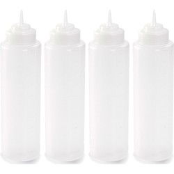 Plasticforte Doseerfles - 4x stuks - kunststof - transparant - 1000ml - Maatbekers