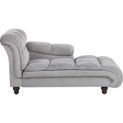 Beliani LORMONT - Chaise longue-Grijs-Fluweel