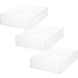 Set van 3x stuks sieraden/make-up houder/box rechthoek 38,5 x 8,5 cm van kunststof - Make-up dozen