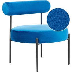 Beliani ALPHA - Fauteuil-Blauw-Fluweel